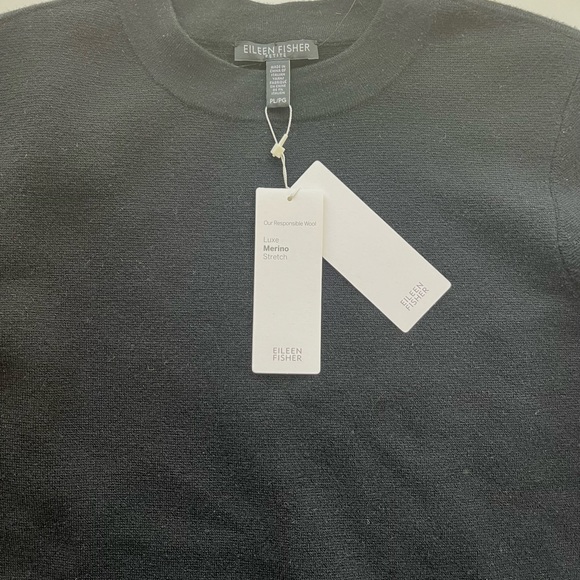 Eileen Fisher black stretch wool dress or long top - Picture 5 of 6